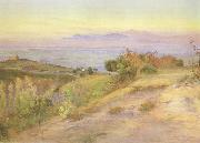 Mattew Ridley Corbet,ARA Volterra,looking towards the Pisan Hills (mk46) oil painting artist